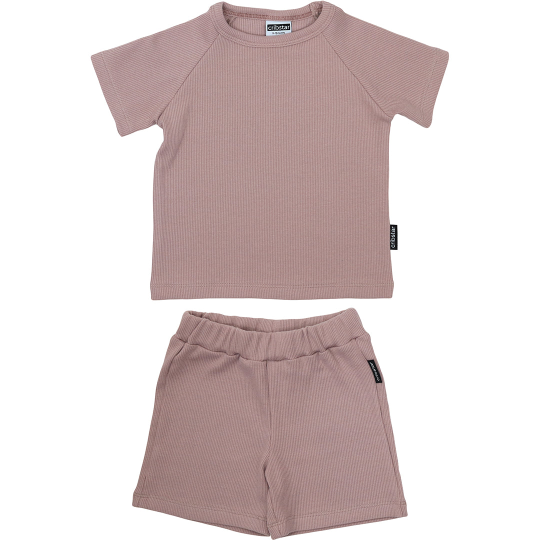 Ribbed Summer Set - Vintage Rose