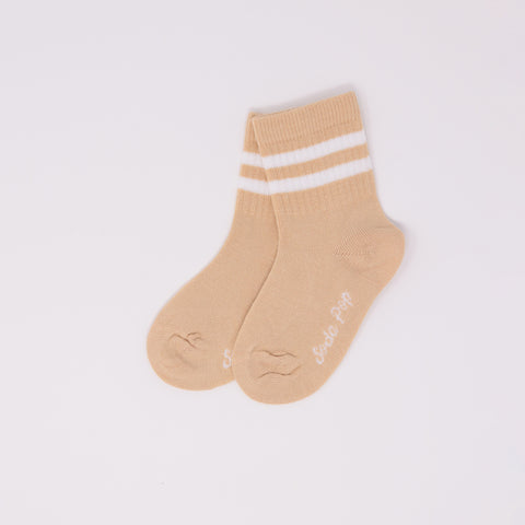 Kids Vintage Sporty Socks - Biscuit