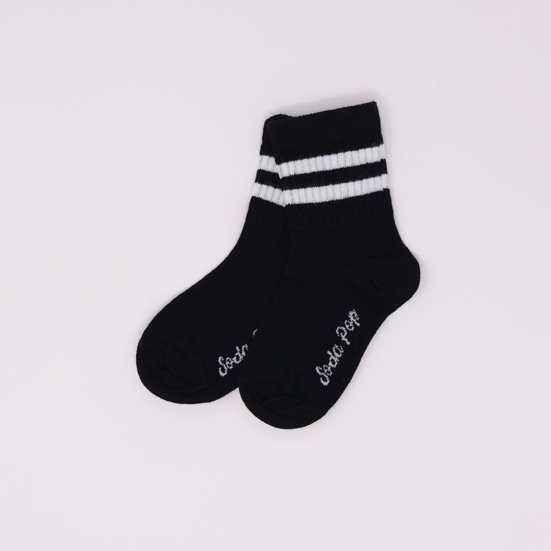 Kids Vintage Sporty Socks - Black
