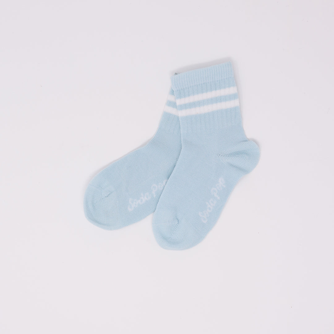 Kids Vintage Sporty Socks - Icy Blue