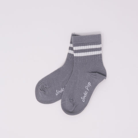 Kids Vintage Sporty Socks - Steel Grey