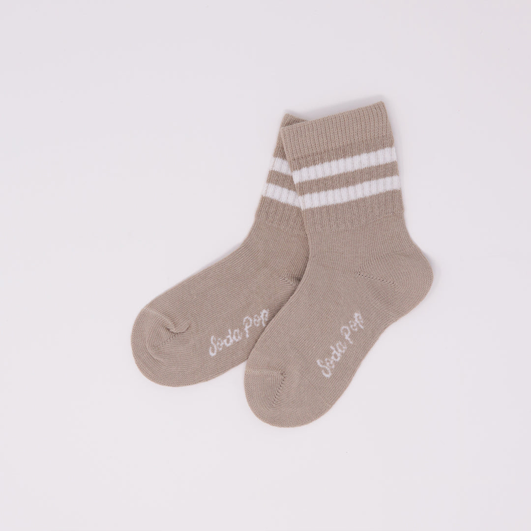 Kids Vintage Sporty Socks - Warm Grey