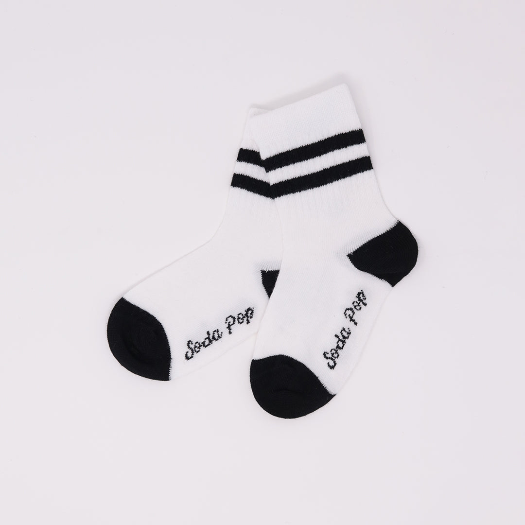 Kids Vintage Sporty Socks - White