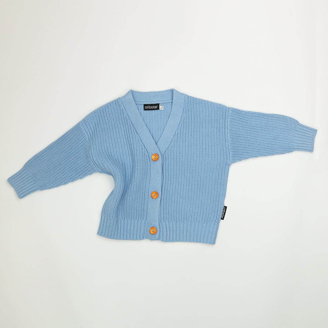 Knitted Cardigan - Pastel Blue