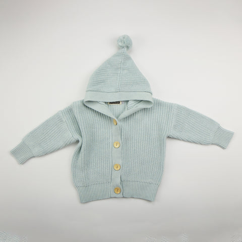 Knitted Hoodie - Icy Mint