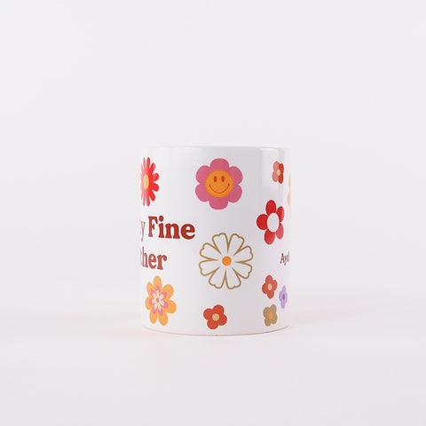 Personalised Mighty Fine Mother Floral Tea/Coffee Mug