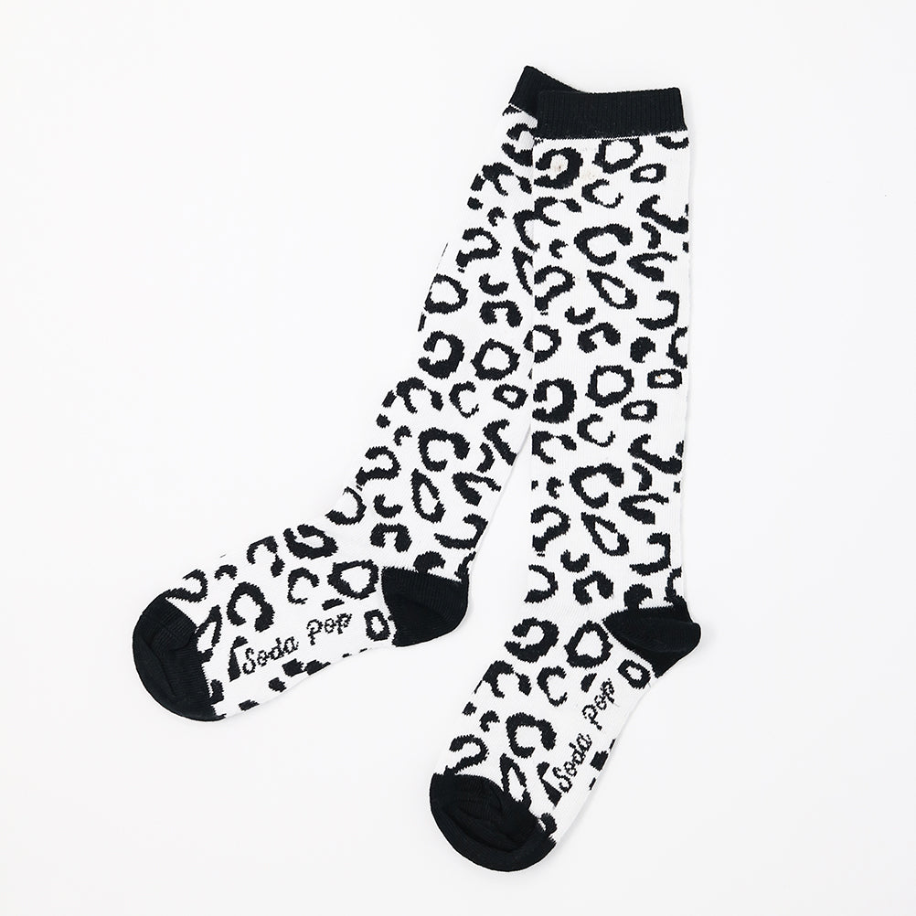 Mono Leopard Kids Knee High Socks