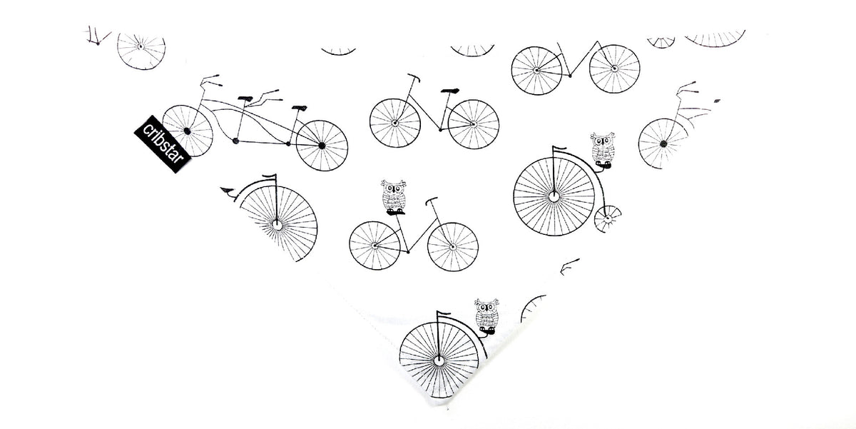 Owls on Bicycles Bib