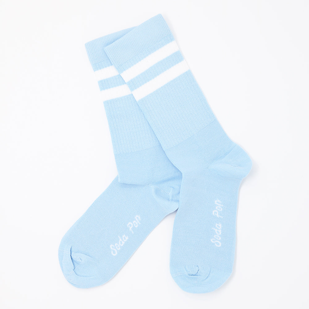 Adults Unisex Pastel Blue Vintage Sporty Socks