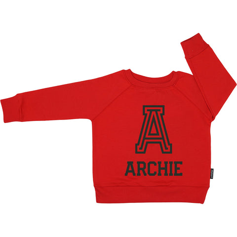 Personalised Varsity Letter and Name Sweatshirt