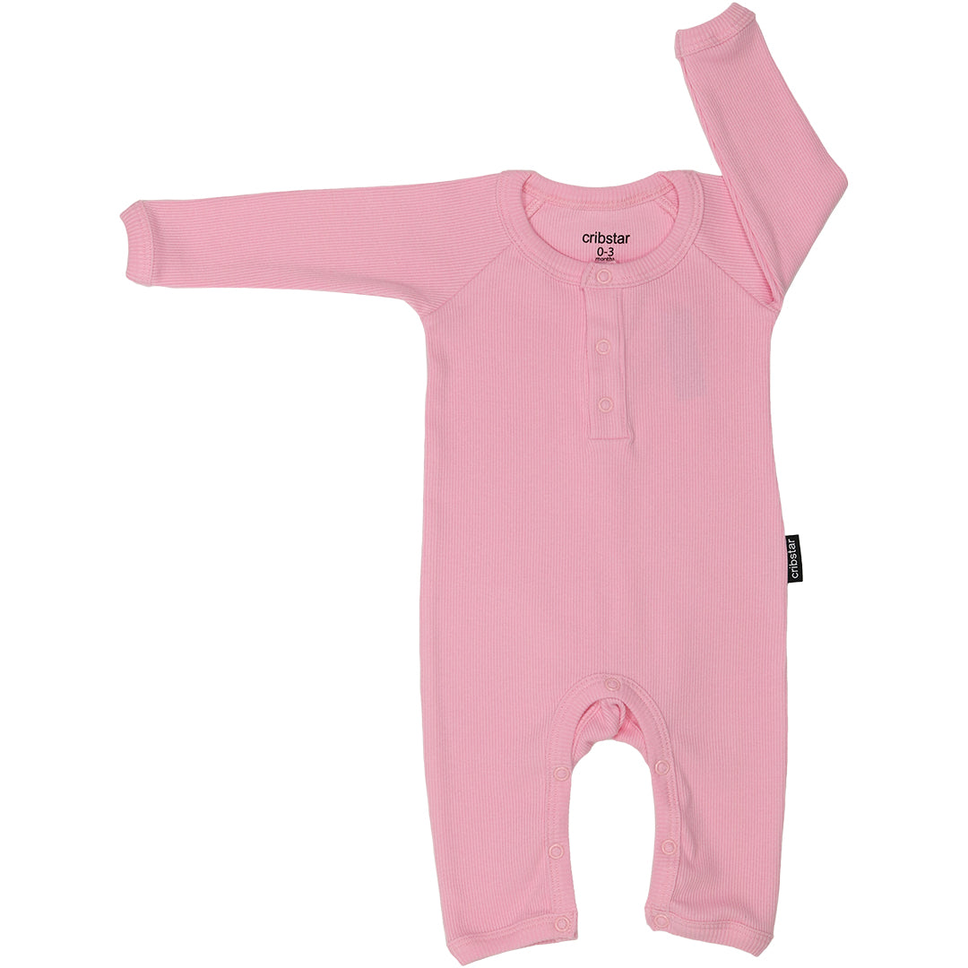 Ribbed Baby Romper - Candyfloss Pink