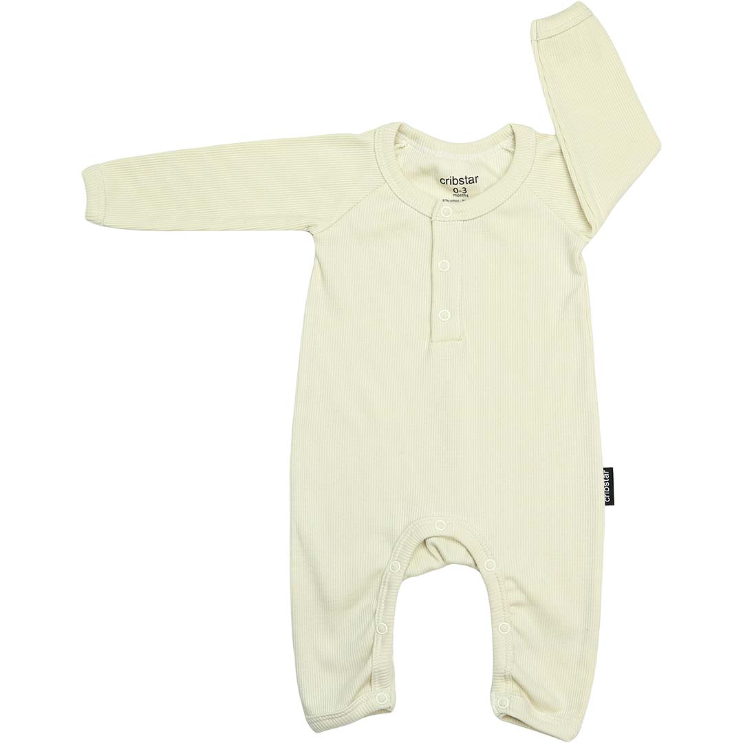 Ribbed Baby Romper - Ivory