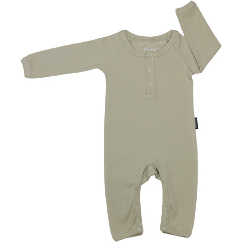 Ribbed Baby Romper - Stone