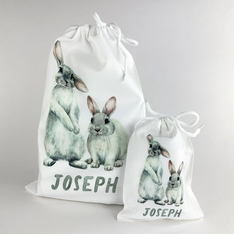 Watercolour Bunnies Personalised Gift Bag