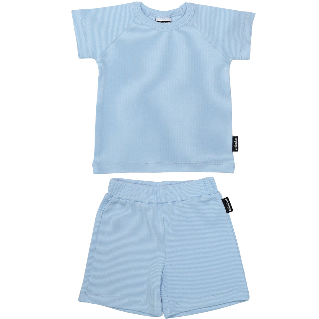 Ribbed Summer Set - Baby Blue