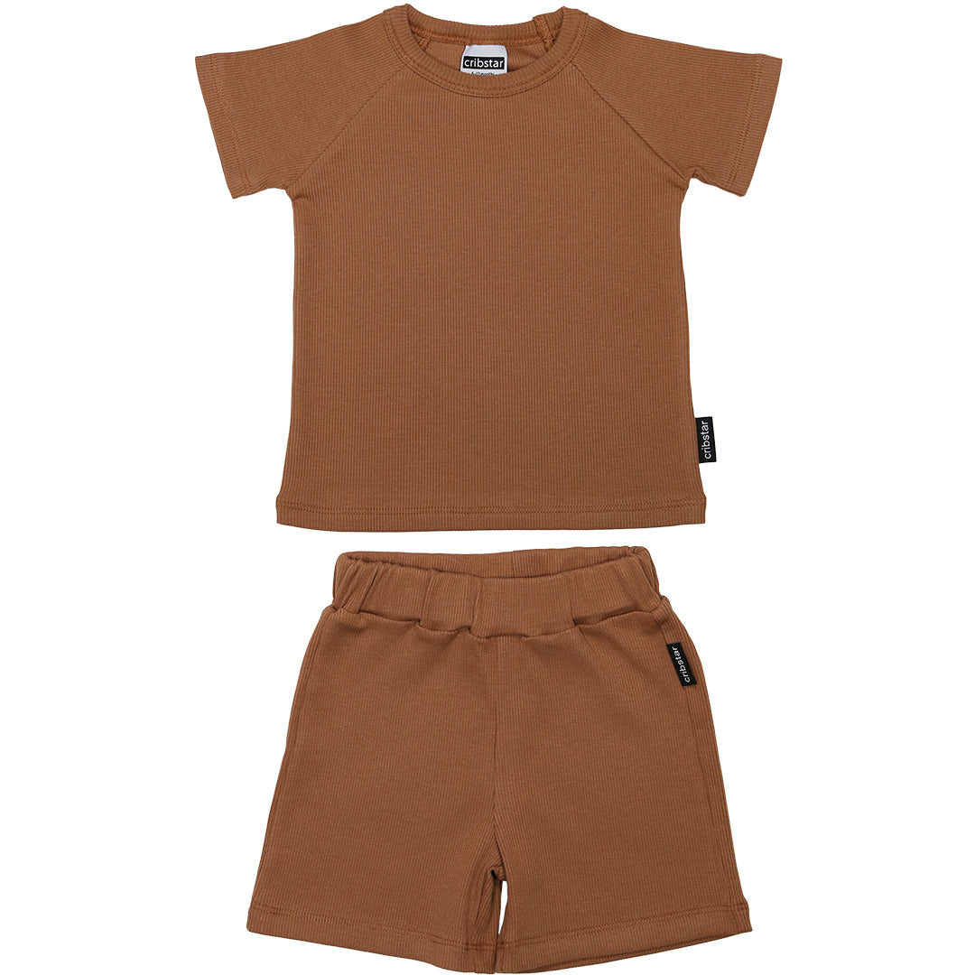 Ribbed Summer Set - Caramel