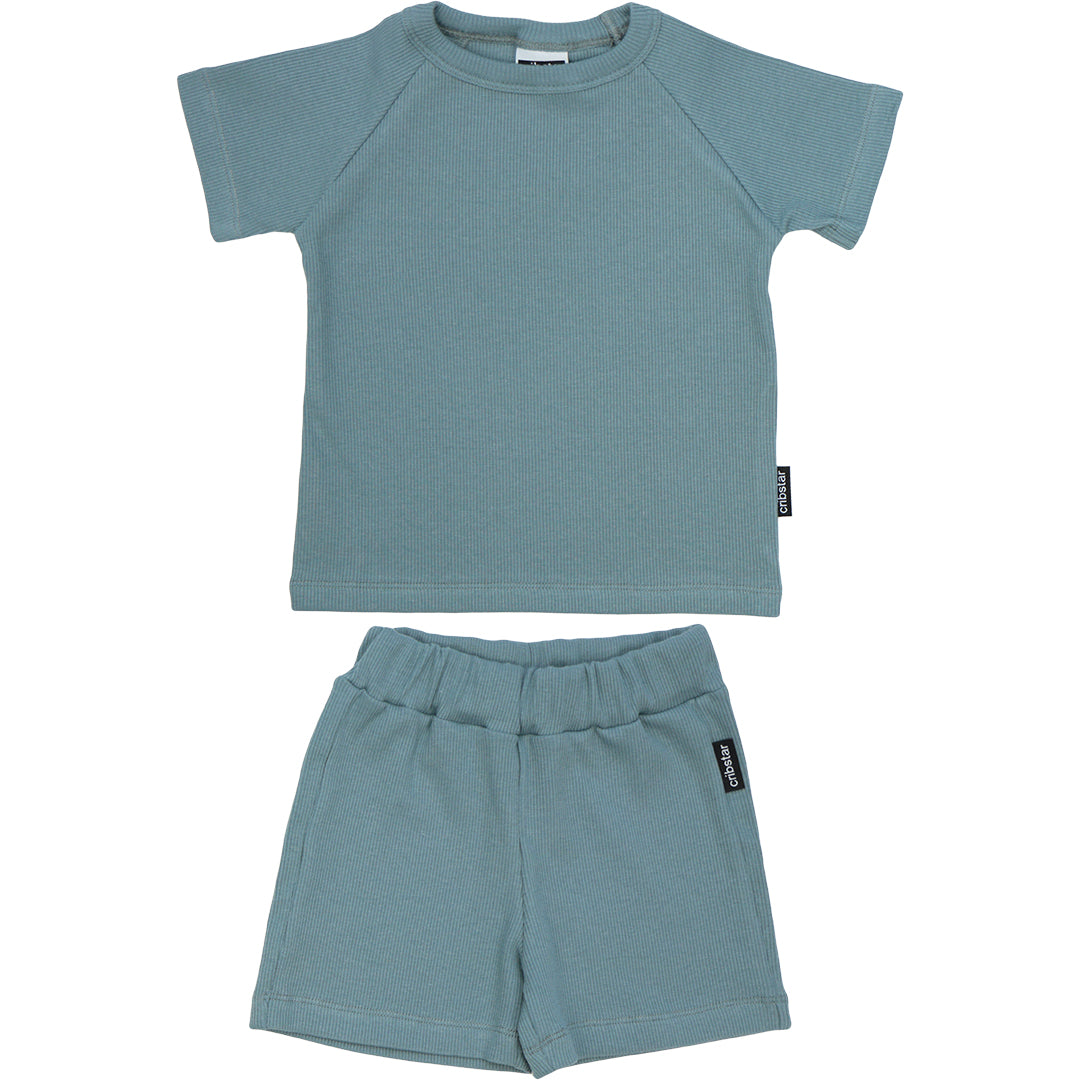 Ribbed Summer Set - Deep Sea