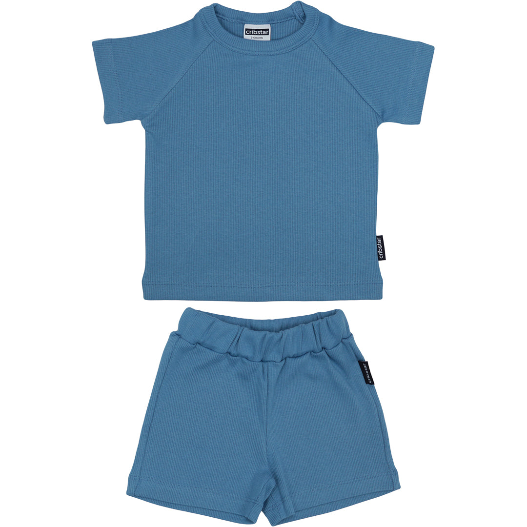 Ribbed Summer Set - Pacific Blue