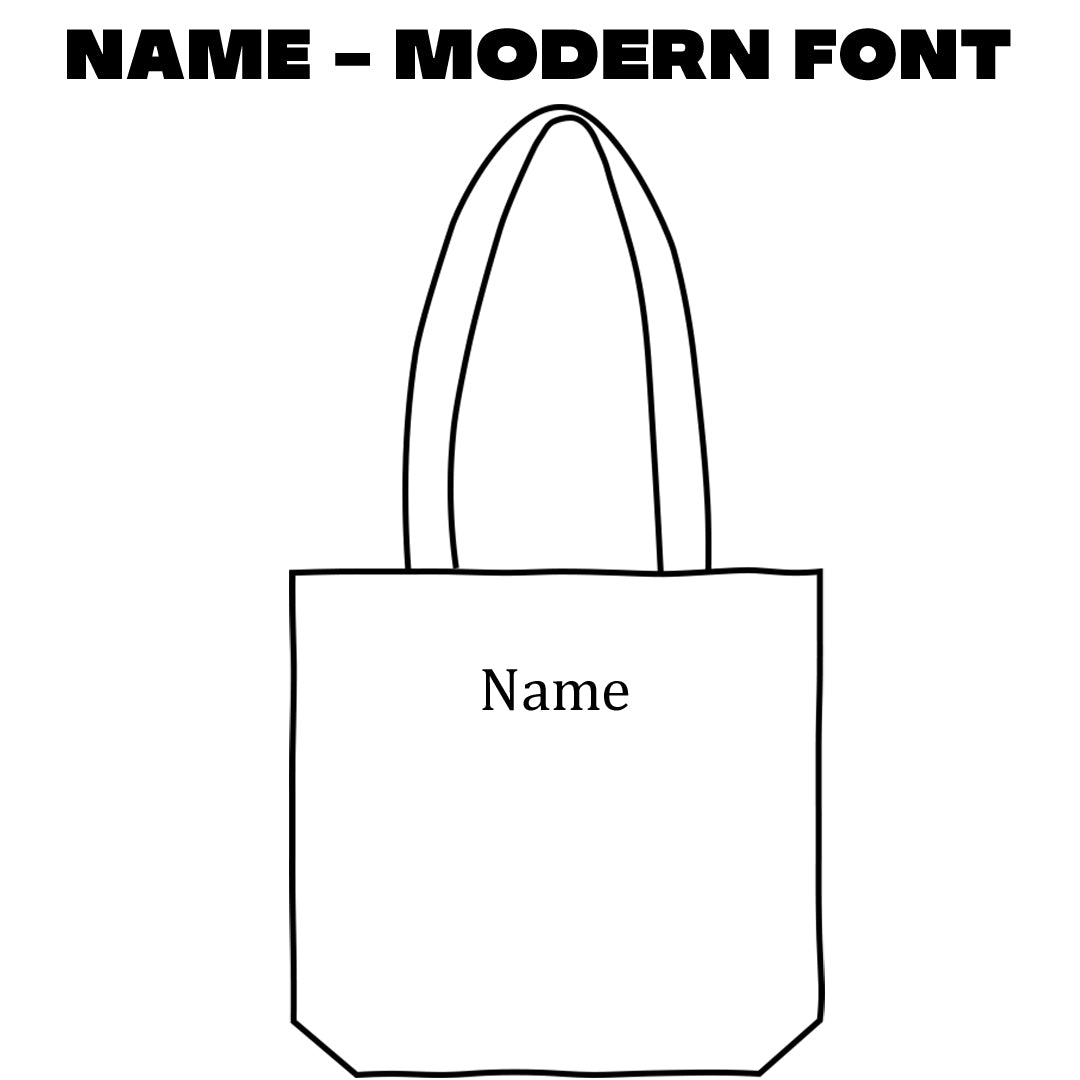 Tote Bag Embroidery - Initials - Modern Font