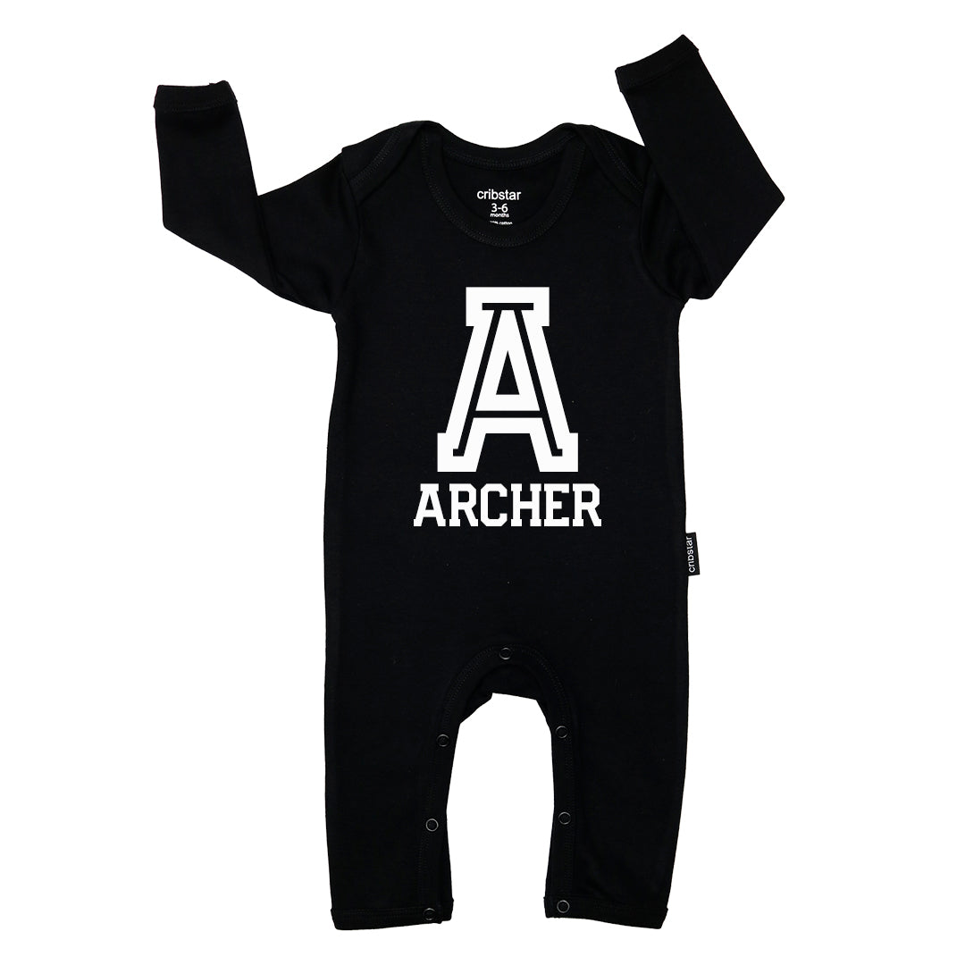 Varsity Letter/Name Personalised Baby Romper