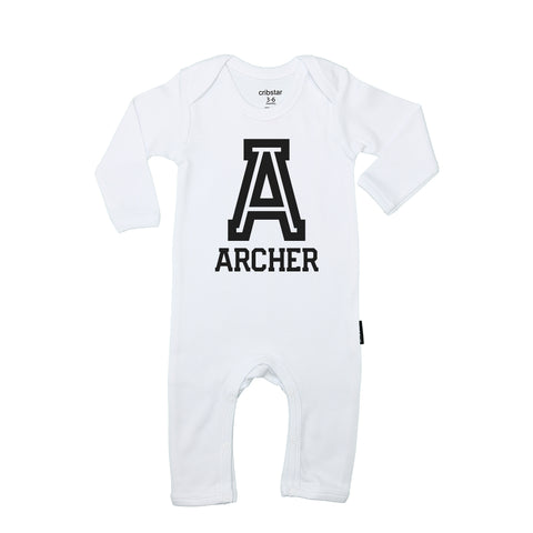 Varsity Letter/Name Personalised Baby Romper