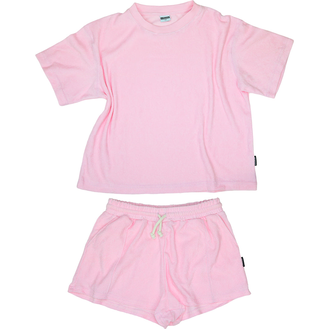 Women's Towelling Summer Set - Pink
