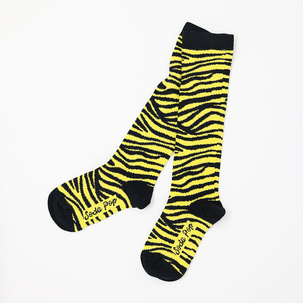 Yellow Zebra Kids Knee High Socks